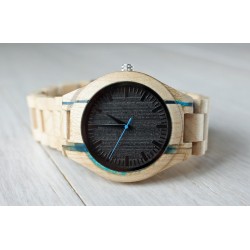 UNIKAT Drewniany zegarek z żywicą
