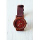 Damski drewniany zegarek SPORTY red