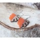 Kolczyki drewniane z żywicą MONSTERA pomarańczowa