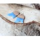 Kolczyki drewniane z żywicą TULIPAN niebieski