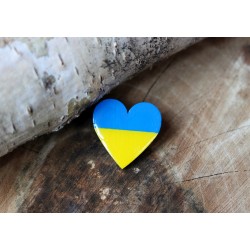 Przypinka serce z flagą Ukrainy